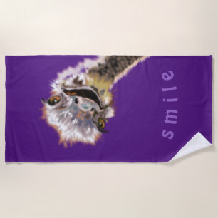 Happy Ostrich Beach Towel
