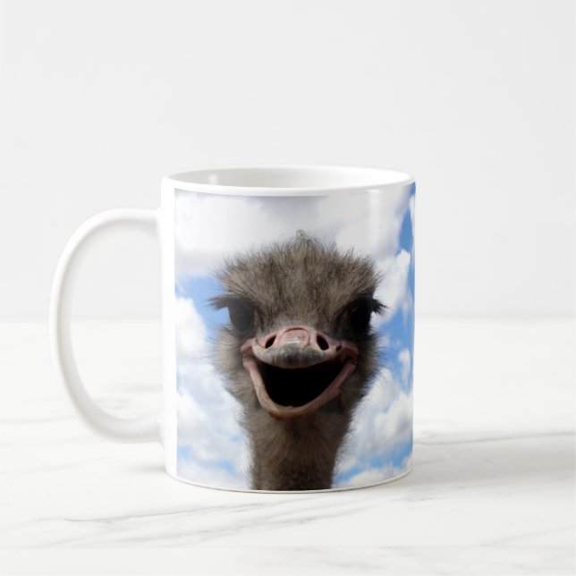Happy Ostrich Coffee Mug (Left)