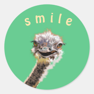 Happy Ostrich Funny Stickers