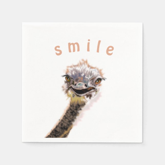 Happy Ostrich Napkins (Front)