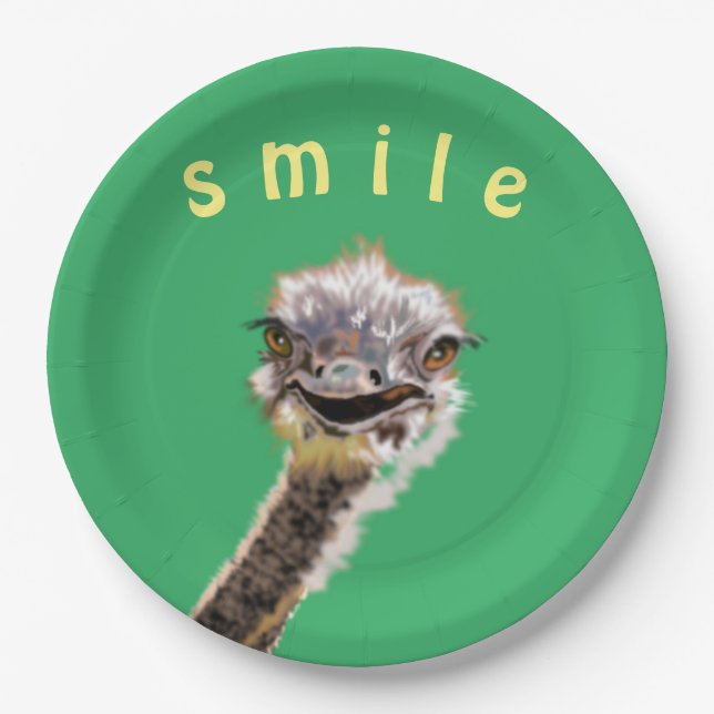 Happy Ostrich - Paper Plates (Front)