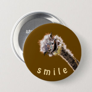 Happy Ostrich - Smile - Be Happy - Add Your Color Button