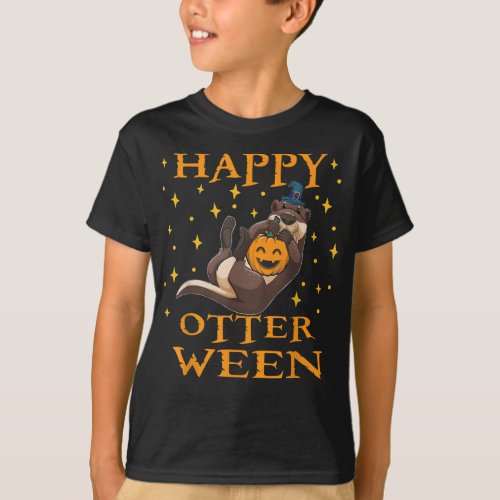 Happy Otterween Cute Sea Otter Halloween Costume T_Shirt