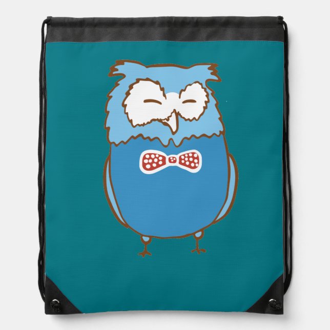 Happy owl drawstring bag (Front)