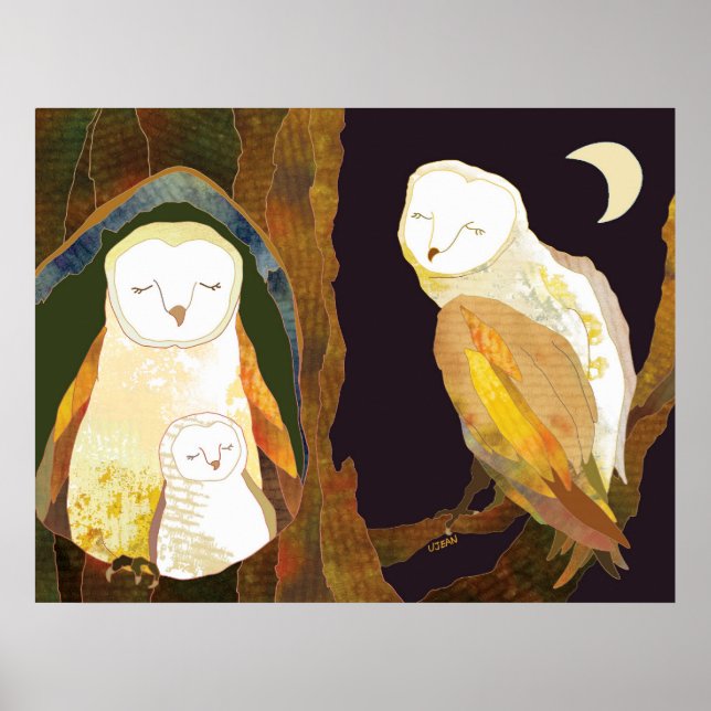 Happy Owl Family Poster (Front)