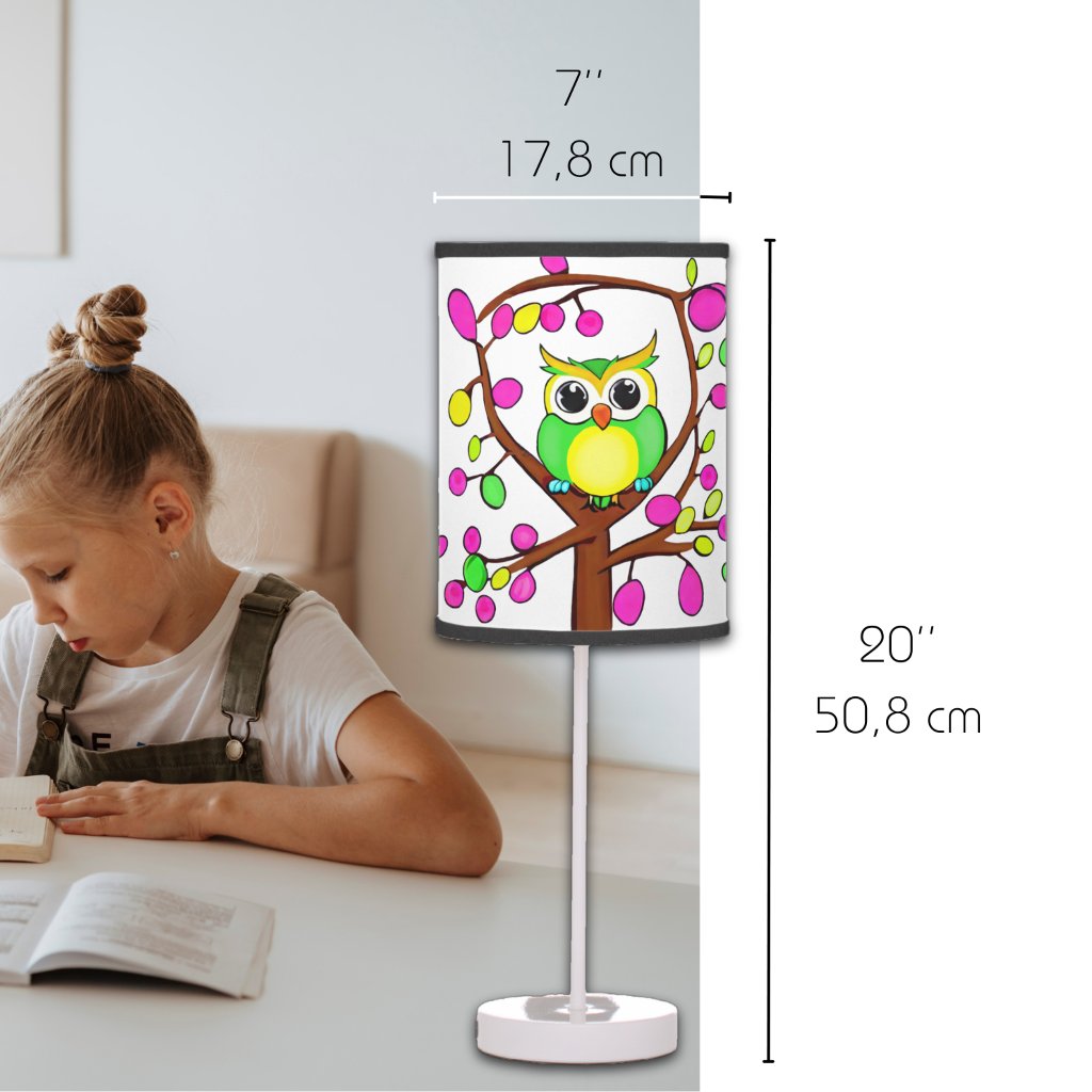 Happy owl in a multicolored tree personalized kids