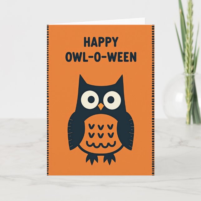 Happy Owl O Ween Card (Front)