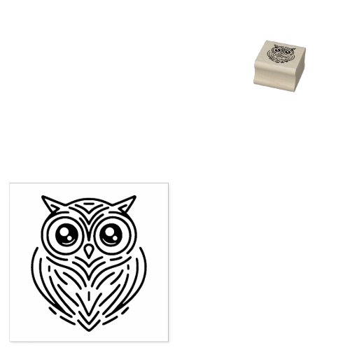 Happy Owl Wood Art Stamp