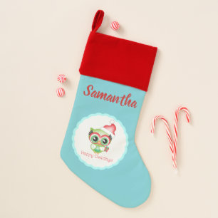 Happy Owlidays Christmas Holiday Owl Personalized Christmas Stocking