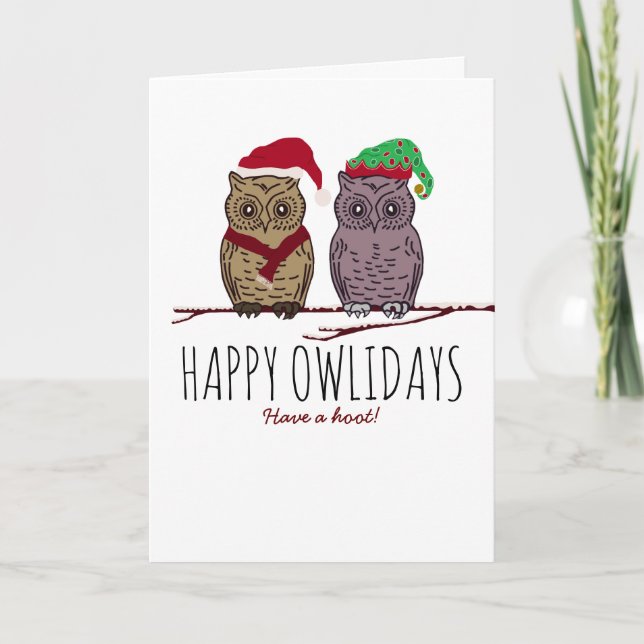 Happy Owlidays, Festive Card (Front)