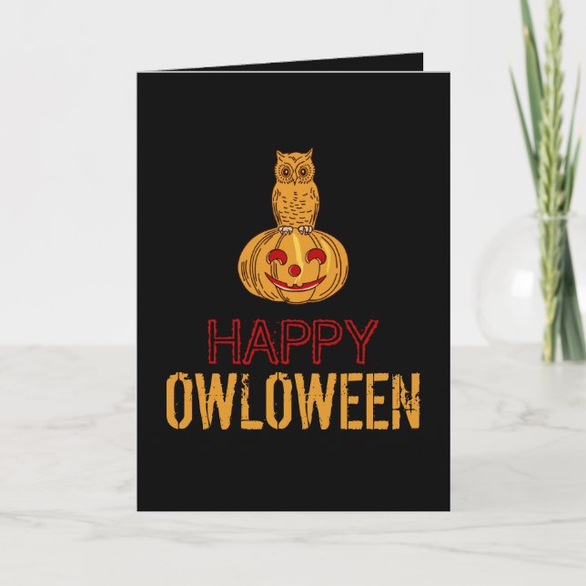 Happy Owloween, Halloween Card (Front)
