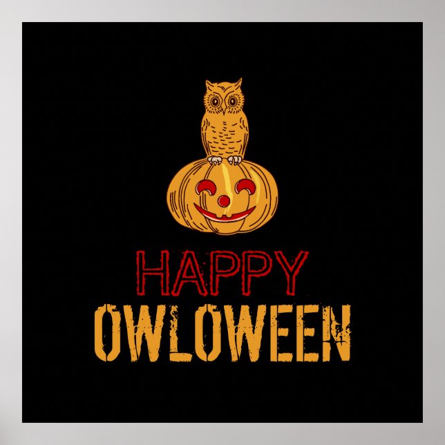 Happy Owloween, Halloween Poster (Front)