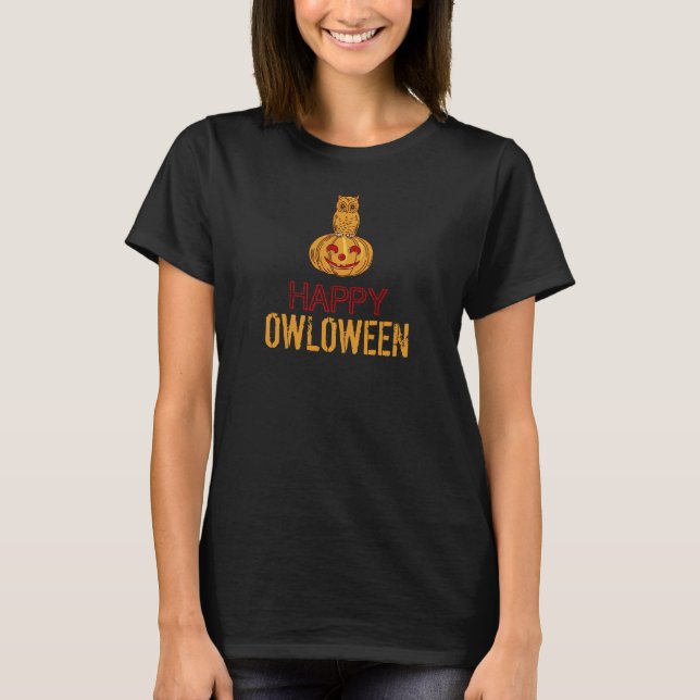 Happy Owloween, Halloween T-Shirt (Front)