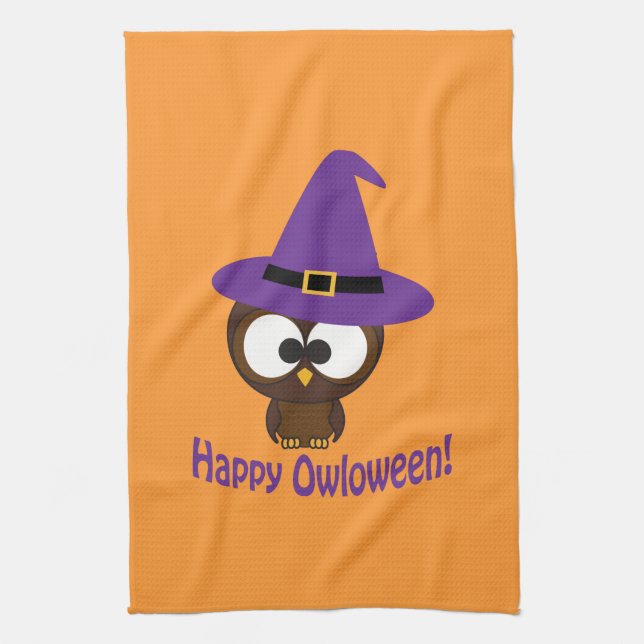 Happy Owloween Kitchen Towel (Vertical)