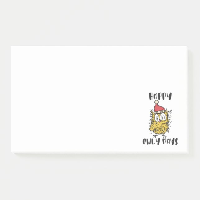 Happy Owly Days Funny Santa Owl Post-it Notes (Front)