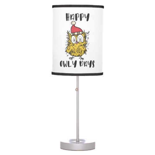 Happy Owly Days Funny Santa Owl Table Lamp