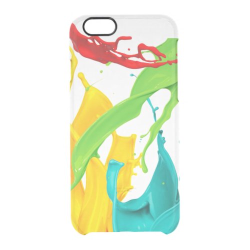 Happy Paint Splatter Clear iPhone 66S Case