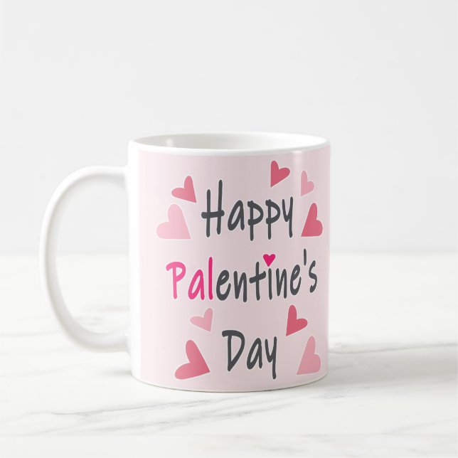 Happy Palentine's Day Valentine's Day Coffee Mug (Left)