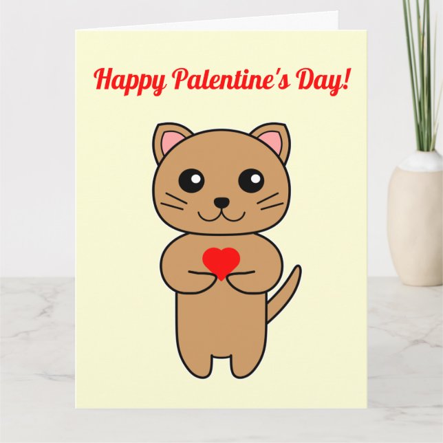 Happy Palentine's Day! - Yellow Background Card (Front)