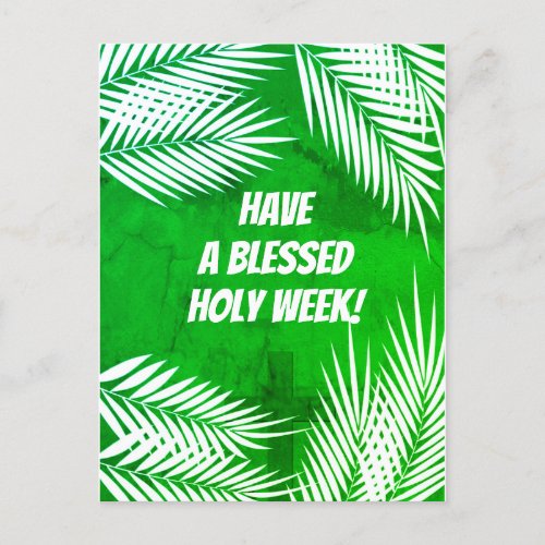 Happy Palm Sunday and Blessed Holy Week Holiday Postcard