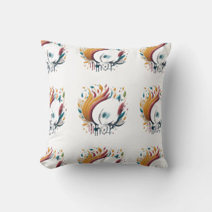 Happy Paly Flame Throw Pillow