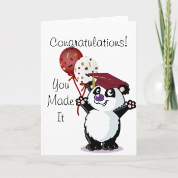 Happy Panda Bear Graduate Card by CelebrationSensation at Zazzle