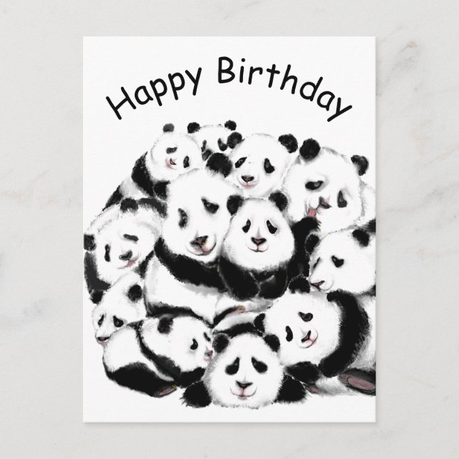 Happy Panda Birthday Card (Front)