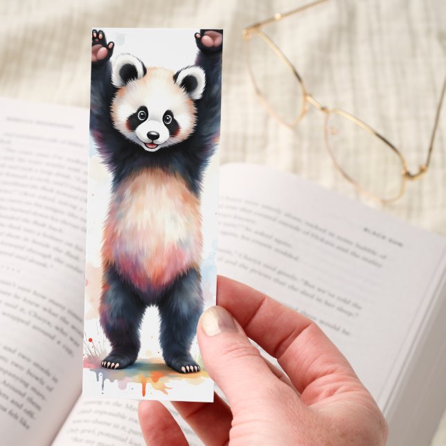 Happy Panda Bookmark – Cute Standing Panda Art (Hand)