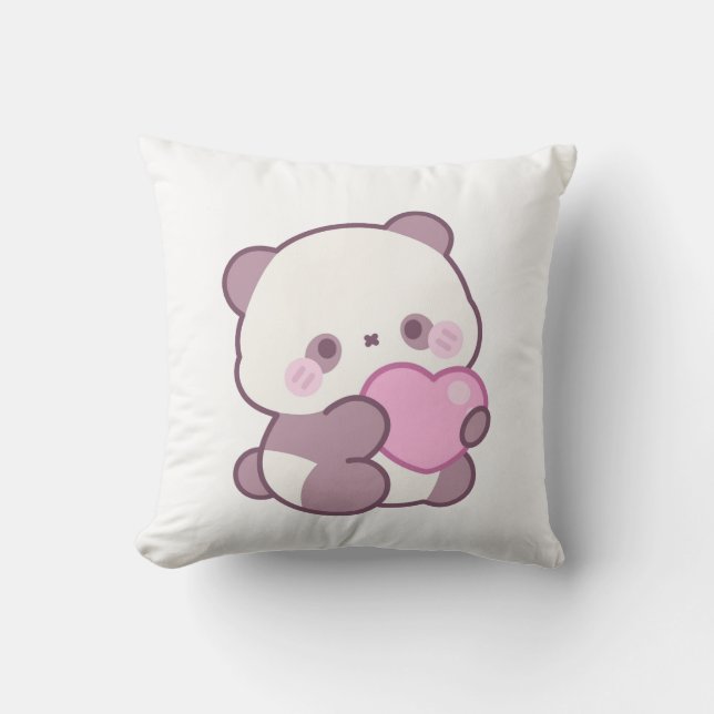 Happy Panda Design | Positive Cute Vibes Throw Pillow (Front)