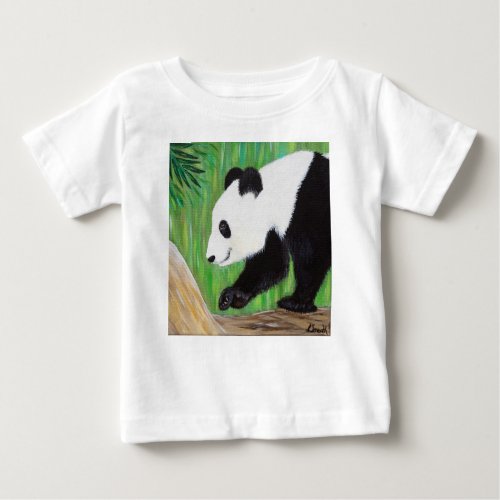 Happy Panda Painting Baby T_Shirt