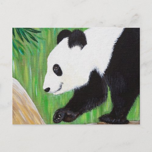 Happy Panda Painting Postcard