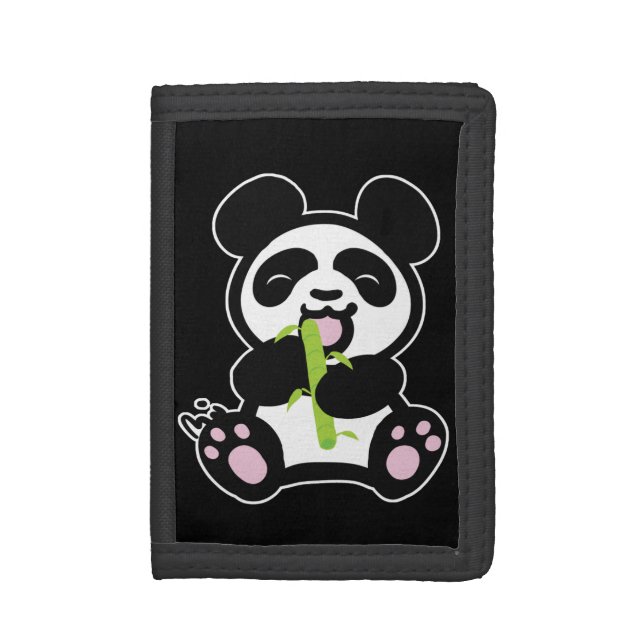 Happy Panda Wallet (black) (Front Vertical)