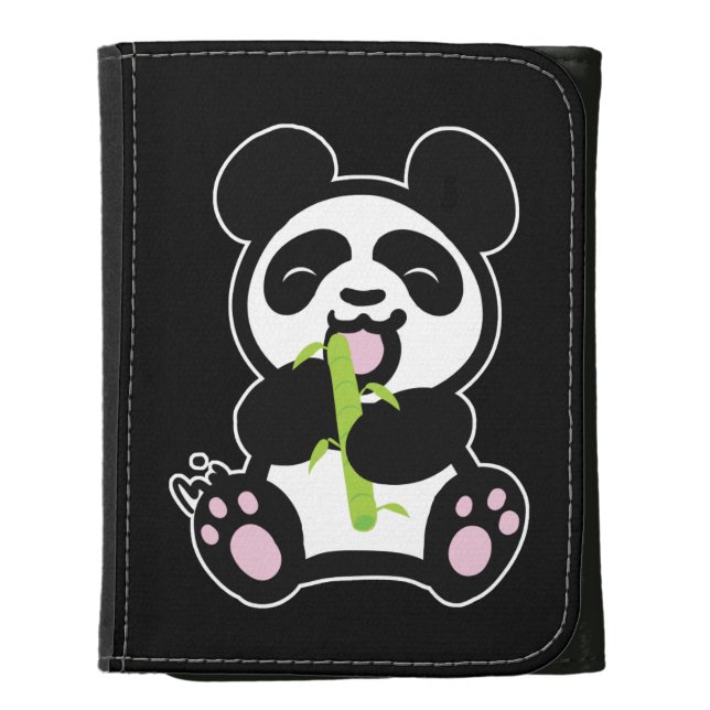 Happy Panda Wallet (black) (Front Vertical)