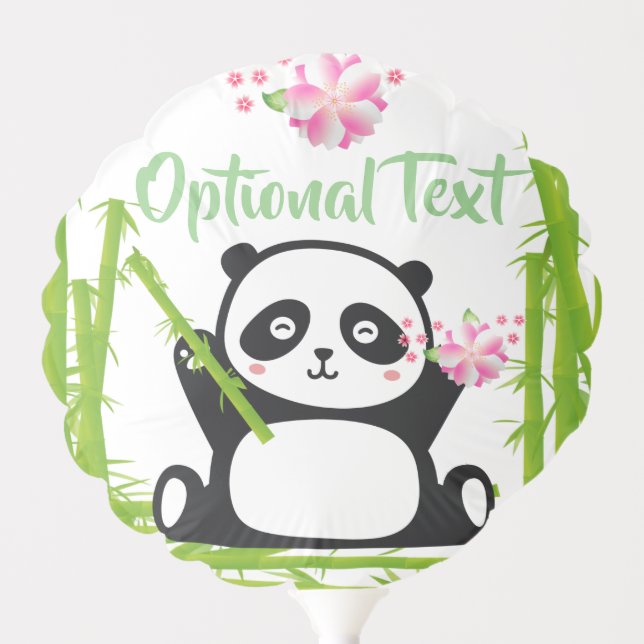 Happy Panda with Bamboo & Cherry Blossom Balloon (Front)