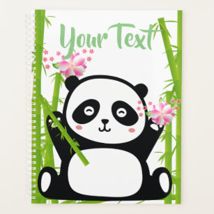 Happy Panda with Bamboo & Cherry Blossom  Planner
