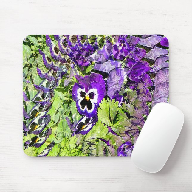 Happy Pansies.... Mouse Pad (With Mouse)