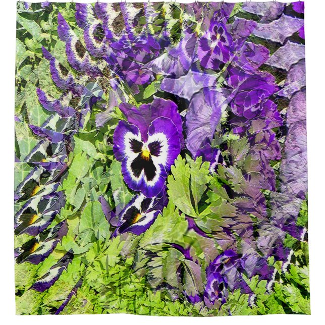 Happy Pansies.... Shower Curtain (Front)