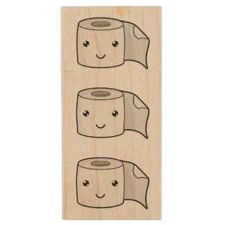 Happy Paper Wood Flash Drive