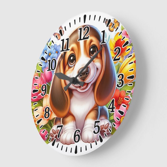 Happy pappy  large clock (Angle)