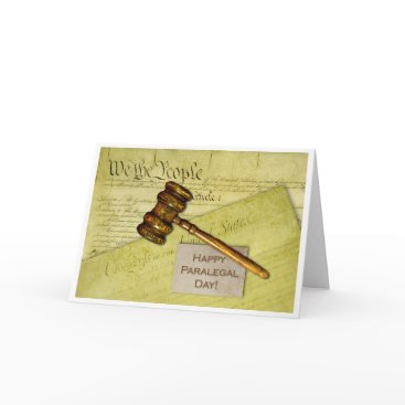 Happy Paralegal Day, Documents and Gavel Card Happy Paralegal Day, Documents and Gavel Card