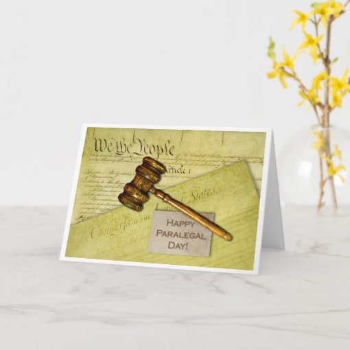 Happy Paralegal Day, Documents and Gavel Card | Zazzle