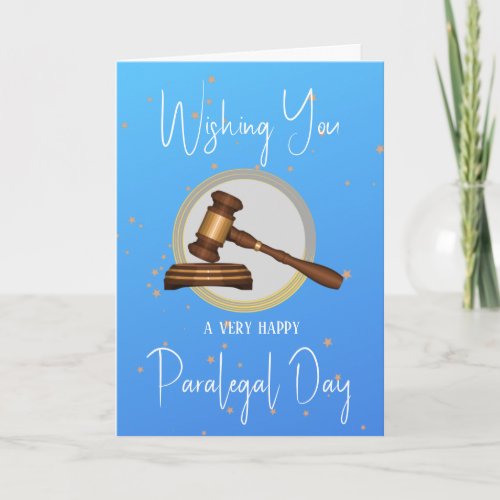 Happy Paralegal Day with Gavel and Sounding Block Card