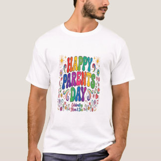 Happy Parents Day Shirt - Retro Groovy Colorful Mo
