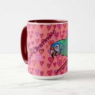 Happy parrot Two-Tone coffee mug