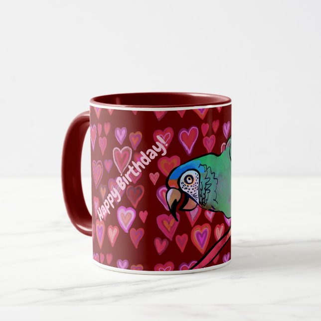 Happy parrot  Two-Tone coffee mug (Front Left)