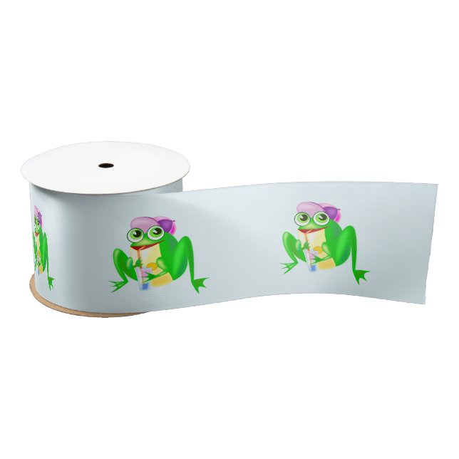 Happy Party Frog Satin Ribbon (Spool)