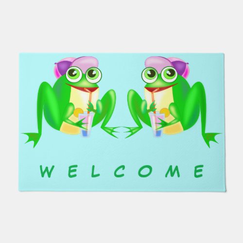 Happy Party Frog _ Welcome Doormat