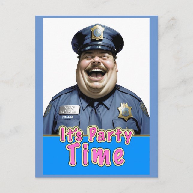 happy Party Officer Postcard (Front)
