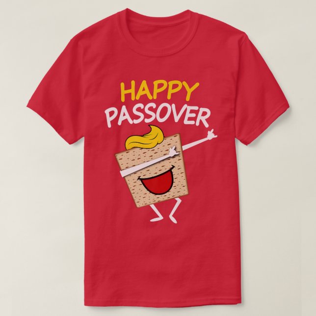 Happy Passover Dabbing Matzah Funny Passover Matza T-Shirt (Design Front)