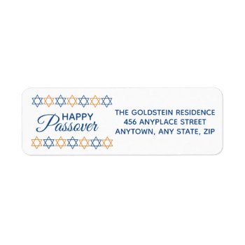 Happy Passover Elegant Blue And Gold Star Of David Label by Shiksas_Chrismukkah at Zazzle
